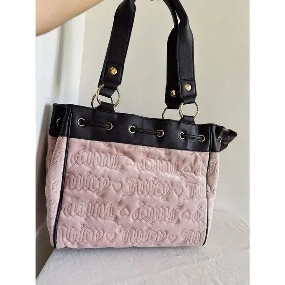 Juicy Couture Vintage Dreams Tote Bag Daydreamer Blush Pink Brown Shoulder NWT - Picture 9 of 10